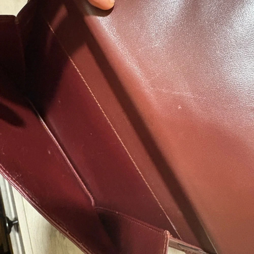 Cartier Burgundy Crossbody Bag with‎ Gold Accents - Picture 6 of 11